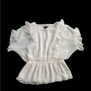 Express Ruffle Elastic Waist Peplum Style Top XS
